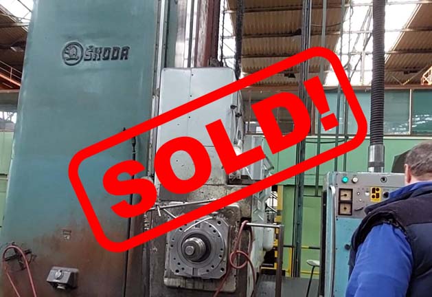 #05784 Horizontal boring machine SKODA W160HNR/4150×4000 – incl. rotary table SKODA E20 + milling head + 5 milling cutters + DRO – video available ▶️ – sold to India