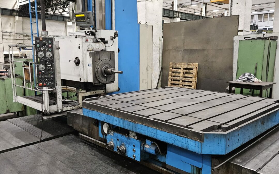 #05957 Horizontal boring machine SKODA WD130A – y=1755mm, x=4700 mm , incl. rotary table, face plate and milling heads – GR 2005 – video available ▶️