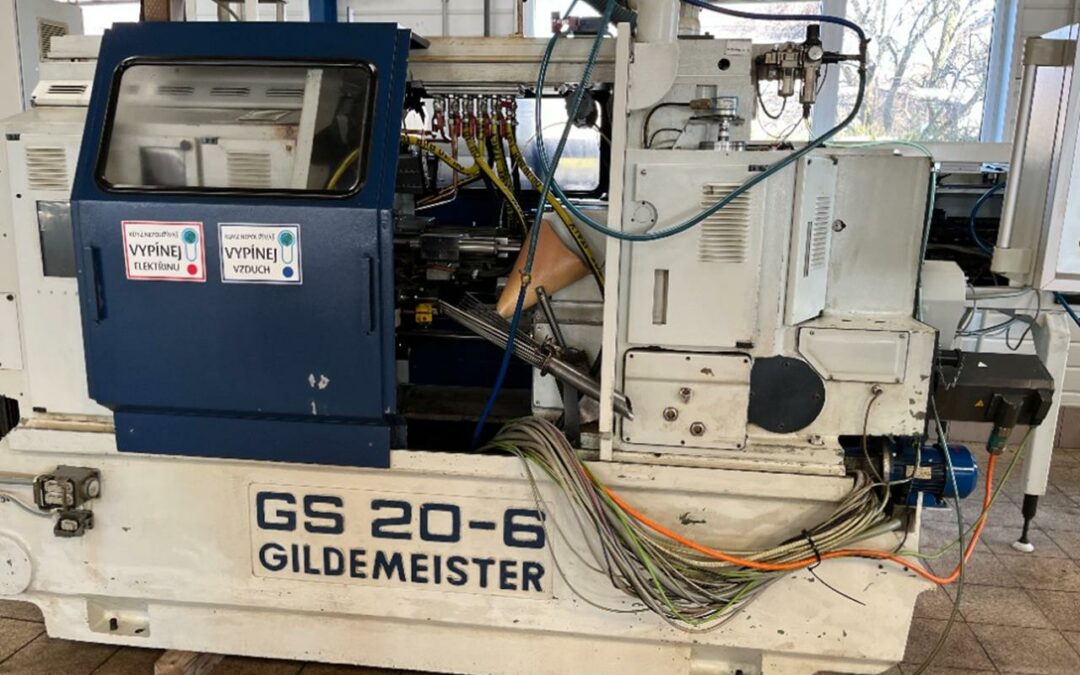 #06008 Multispindle automatic lathe GILDEMEISTER GS20-6 NC -controlled revolutions and feeds, incl. barloader PIETRO CUCCHI